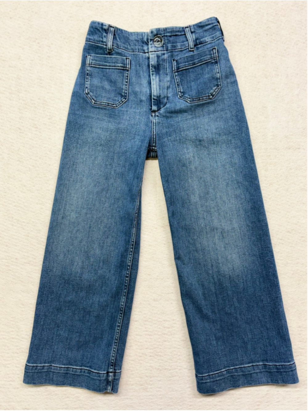 Maeve by Anthropologie The Colette Cropped Wide-Leg Patch Pocket Jeans Size 26 M